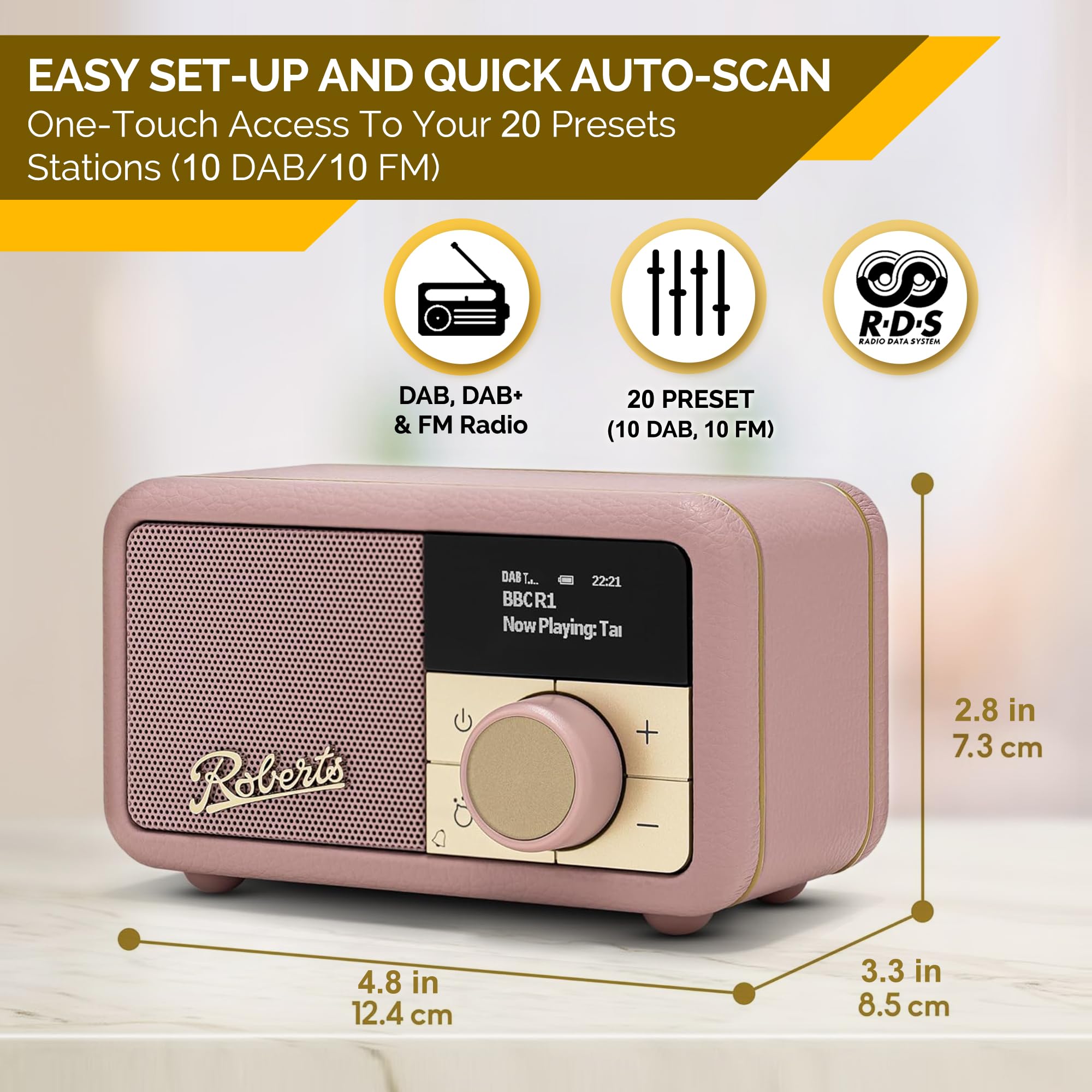 Roberts Revival PETITE2 FM/DAB/DAB+ Digital Radio with Bluetooth